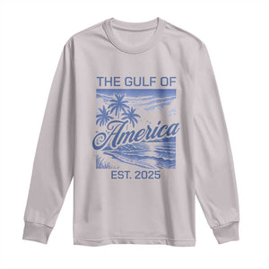 Retro Gulf Of USA Long Sleeve Shirt America Est 2025 American Flag TS02 Ice Gray Print Your Wear