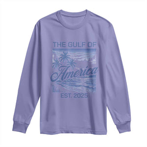 Retro Gulf Of USA Long Sleeve Shirt America Est 2025 American Flag TS02 Violet Print Your Wear