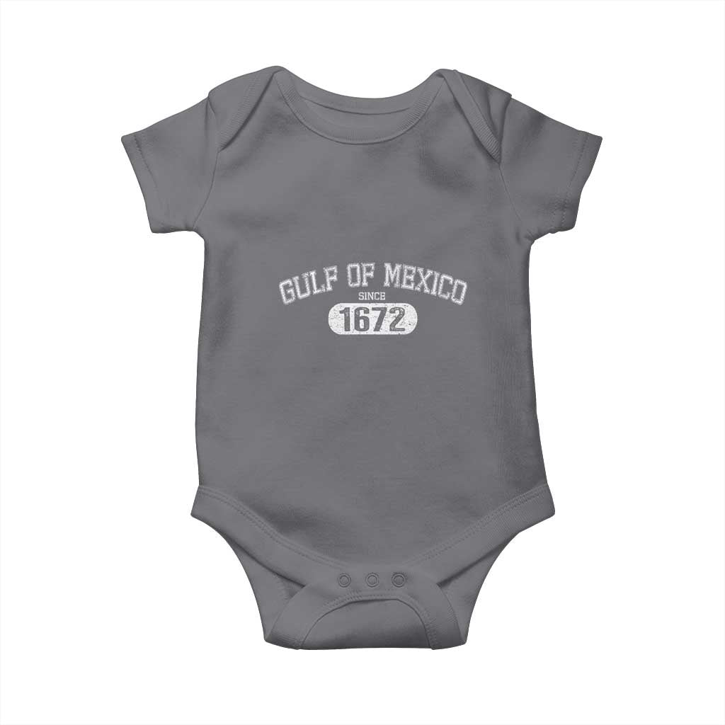 Gulf of Mexico Since 1672 Baby Onesie Golfo de Mexico Classic TS02 Charcoal Print Your Wear
