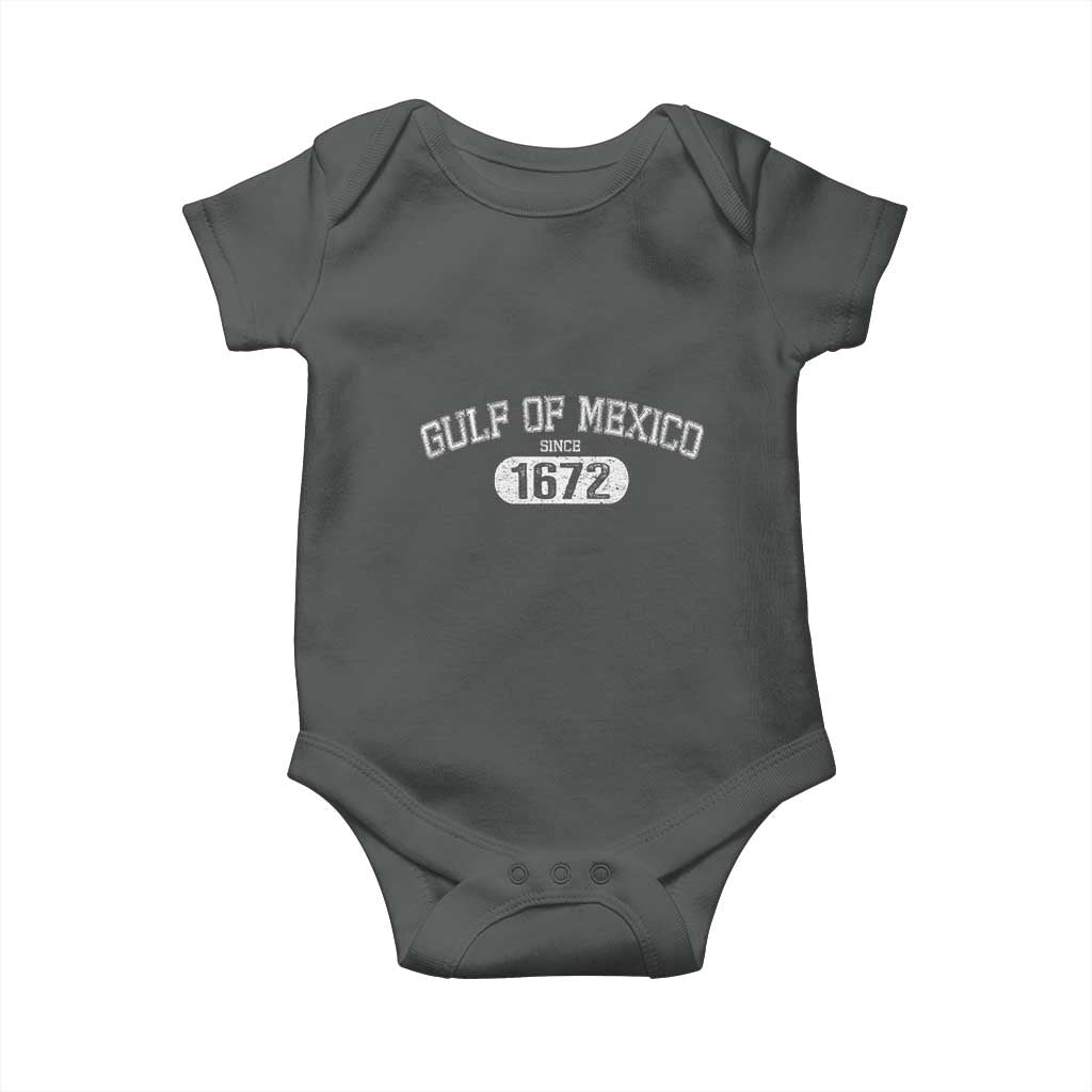 Gulf of Mexico Since 1672 Baby Onesie Golfo de Mexico Classic TS02 Dark Heather Print Your Wear