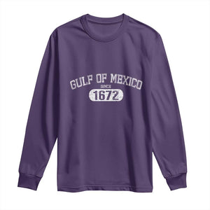 Gulf of Mexico Since 1672 Long Sleeve Shirt Golfo de Mexico Classic TS02 Purple Print Your Wear