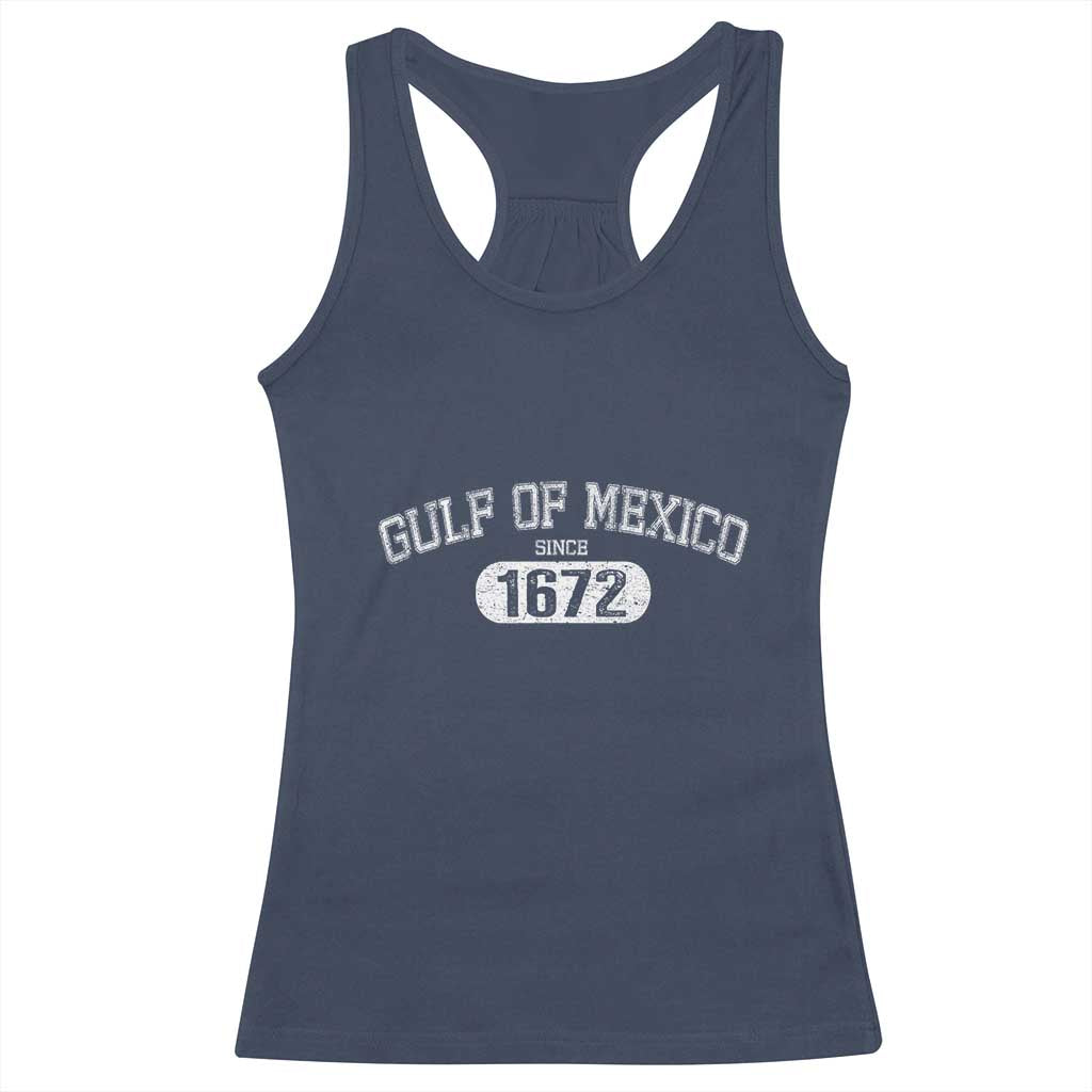 Gulf of Mexico Since 1672 Racerback Tank Top Golfo de Mexico Classic TS02 Navy Print Your Wear