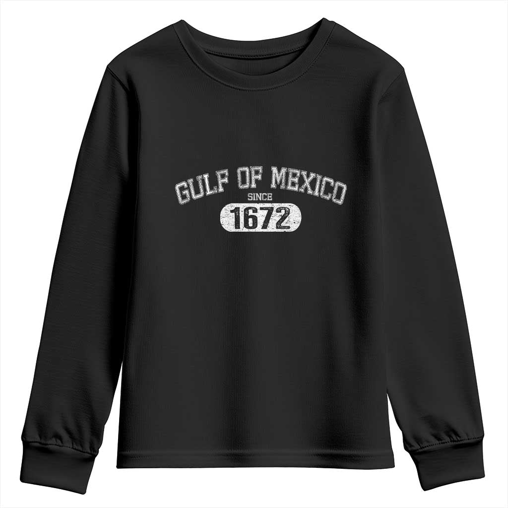 Gulf of Mexico Since 1672 Youth Sweatshirt Golfo de Mexico Classic TS02 Black Print Your Wear