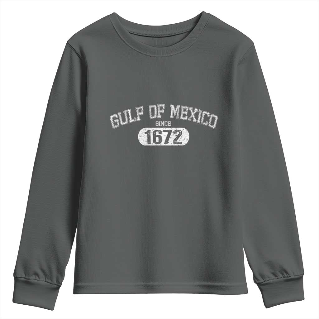 Gulf of Mexico Since 1672 Youth Sweatshirt Golfo de Mexico Classic TS02 Dark Heather Print Your Wear