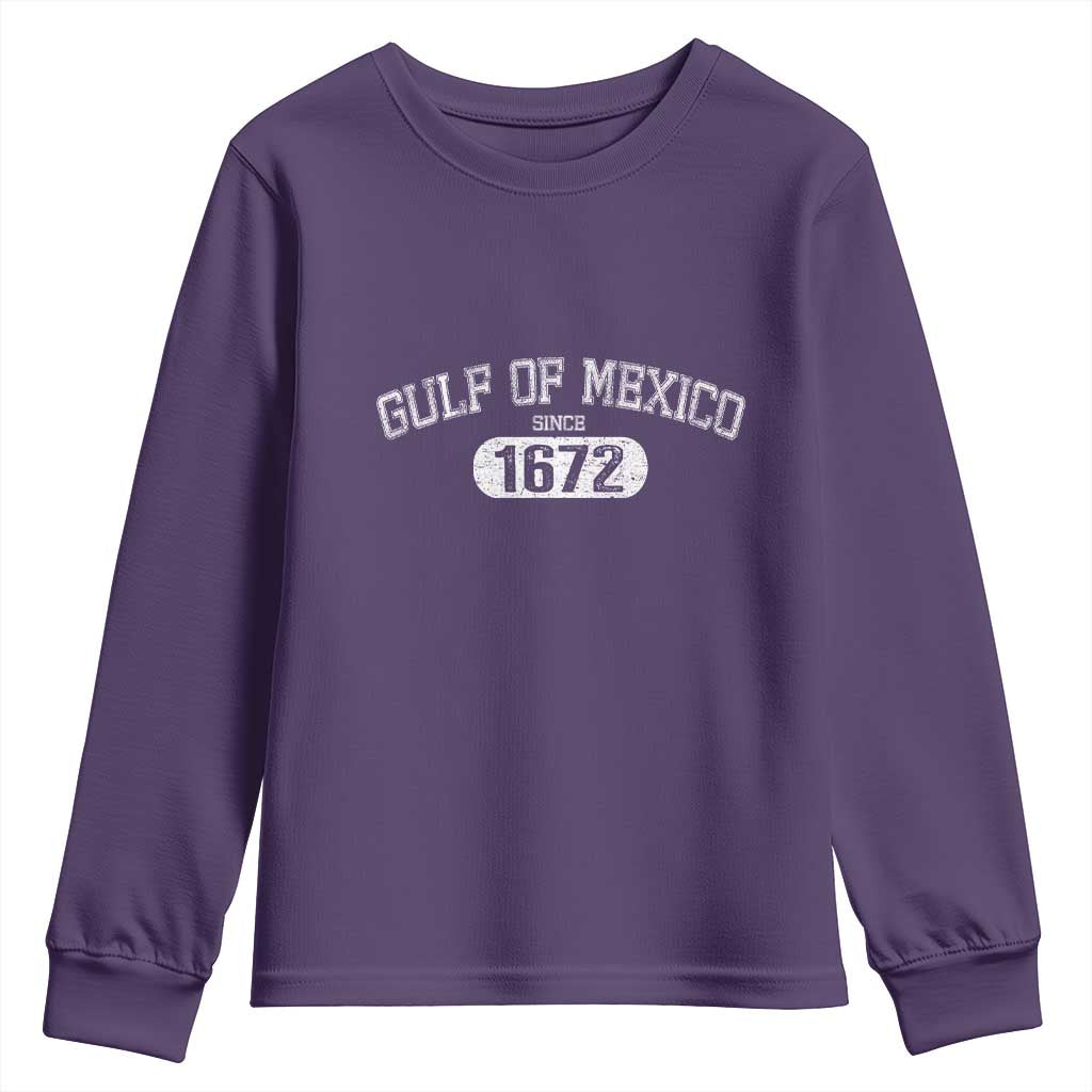 Gulf of Mexico Since 1672 Youth Sweatshirt Golfo de Mexico Classic TS02 Purple Print Your Wear