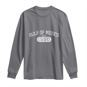Retro Gulf of Mexico Long Sleeve Shirt Est 1550 Mexican Flag TS02 Charcoal Print Your Wear