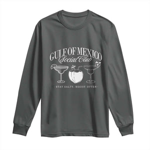 Retro Gulf of Mexico Social Club Long Sleeve Shirt Progressive Liberal TS02 Dark Heather Print Your Wear