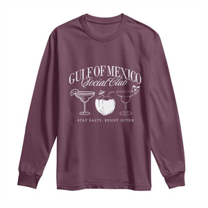 Retro Gulf of Mexico Social Club Long Sleeve Shirt Progressive Liberal TS02 Maroon Print Your Wear