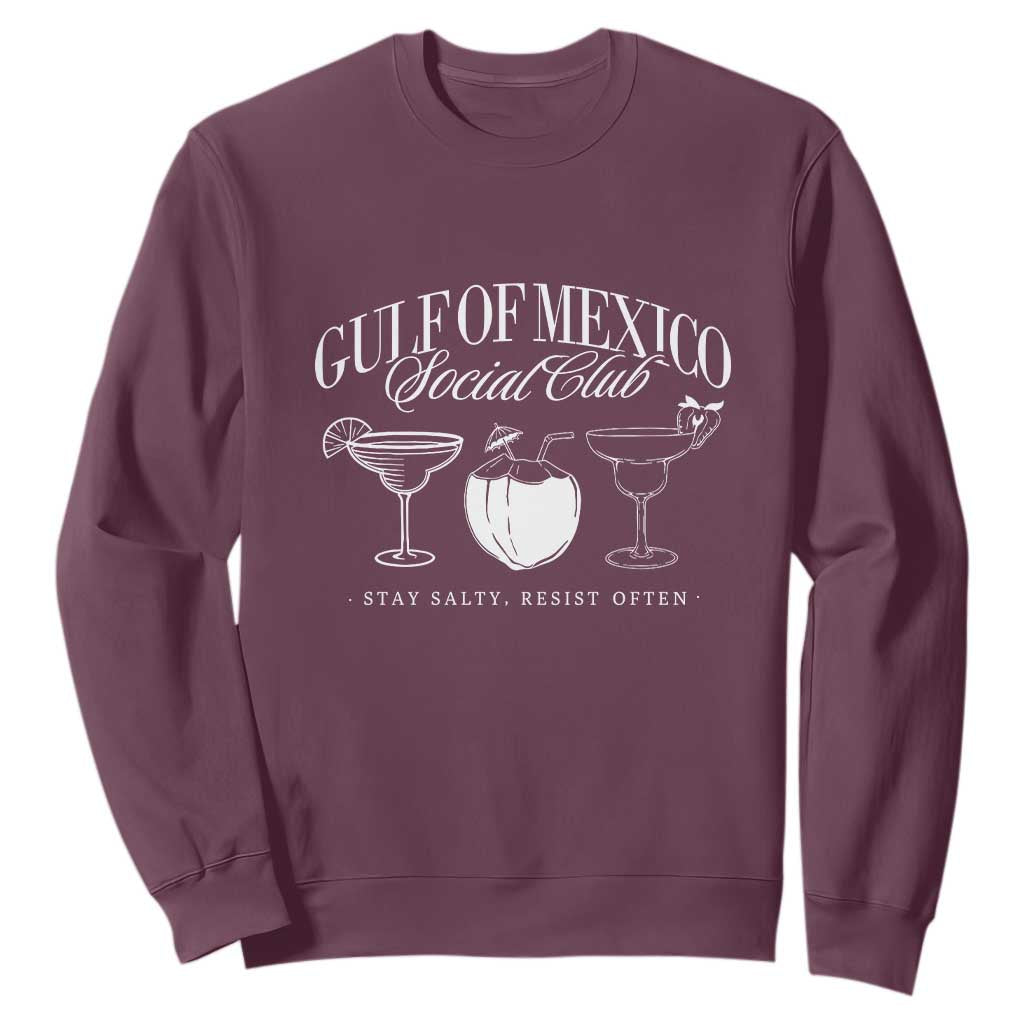 Retro Gulf of Mexico Social Club Sweatshirt Progressive Liberal TS02 Maroon Print Your Wear