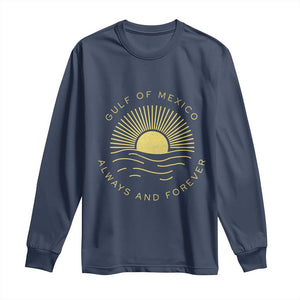 Gulf of Mexico Long Sleeve Shirt Always & Forever Vintage Sunset Political TS02 Navy Print Your Wear