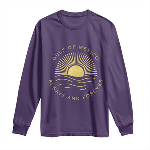 Gulf of Mexico Long Sleeve Shirt Always & Forever Vintage Sunset Political TS02 Purple Print Your Wear