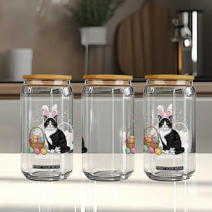 Easter Day Cat Bunny Ears Eggs Graphic Glass Can TS02 Print Your Wear