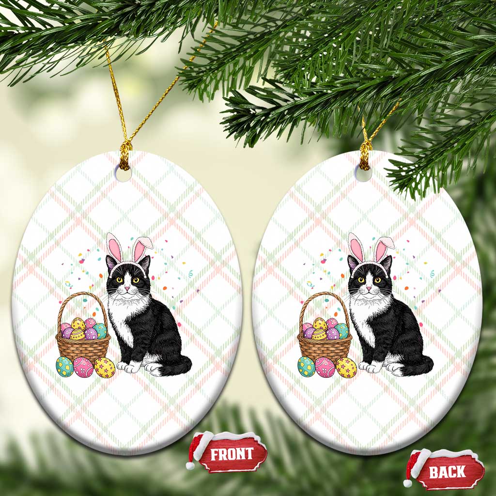 Easter Day Cat Bunny Ears Eggs Graphic Ceramic Ornament TS02 Print Your Wear