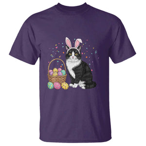 Easter Day Cat Bunny Ears Eggs Graphic T Shirt TS02 Purple Print Your Wear