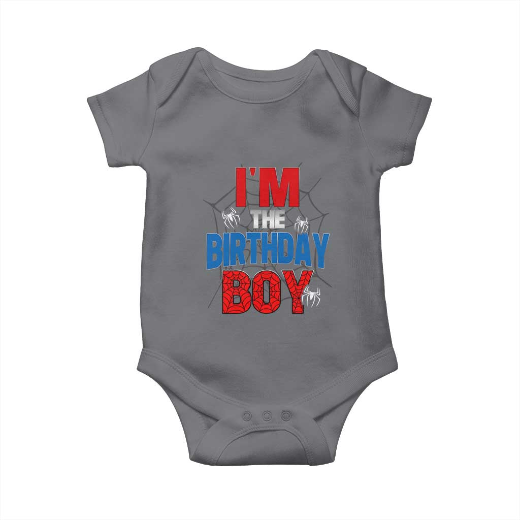 Spider Birthday Boy Baby Onesie Spiders Lover Bday Party TS02 Charcoal Print Your Wear