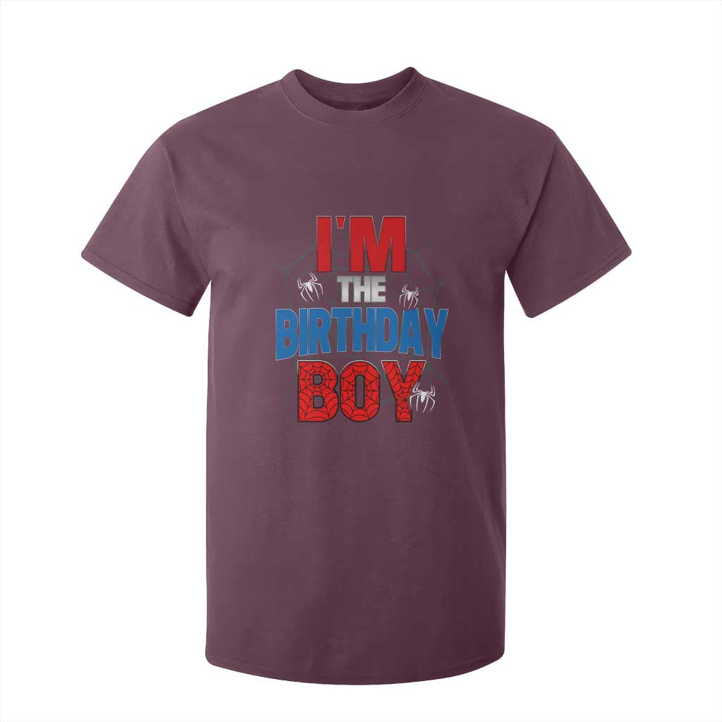Spider Birthday Boy T Shirt For Kid Spiders Lover Bday Party TS02 Maroon Print Your Wear