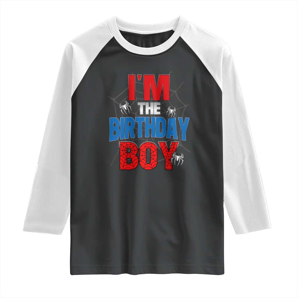 Spider Birthday Boy Raglan Shirt Spiders Lover Bday Party TS02 Black White Print Your Wear