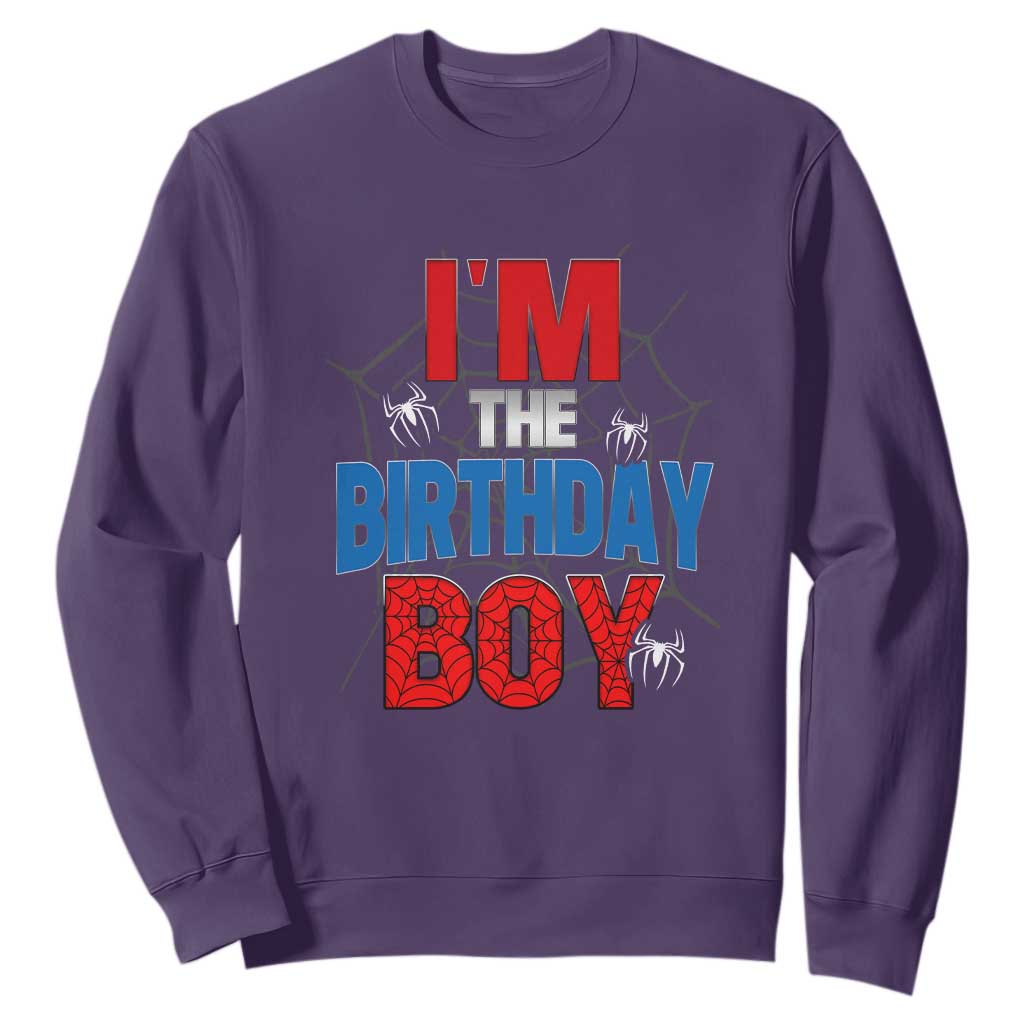 Spider Birthday Boy Sweatshirt Spiders Lover Bday Party TS02 Purple Print Your Wear