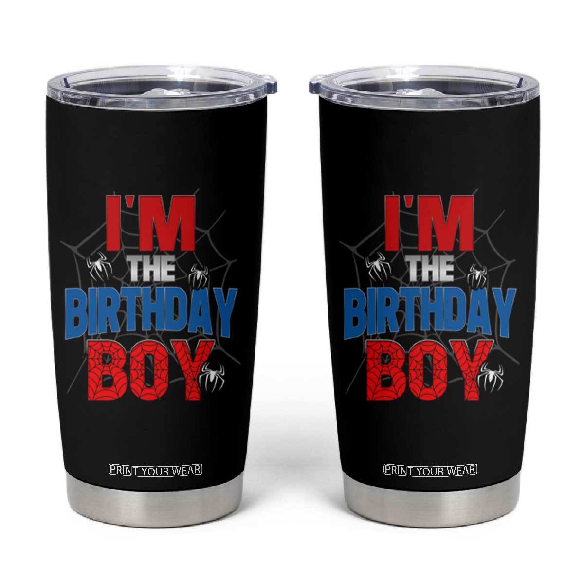 Spider Birthday Boy Tumbler Cup Spiders Lover Bday Party TS02 Black Print Your Wear