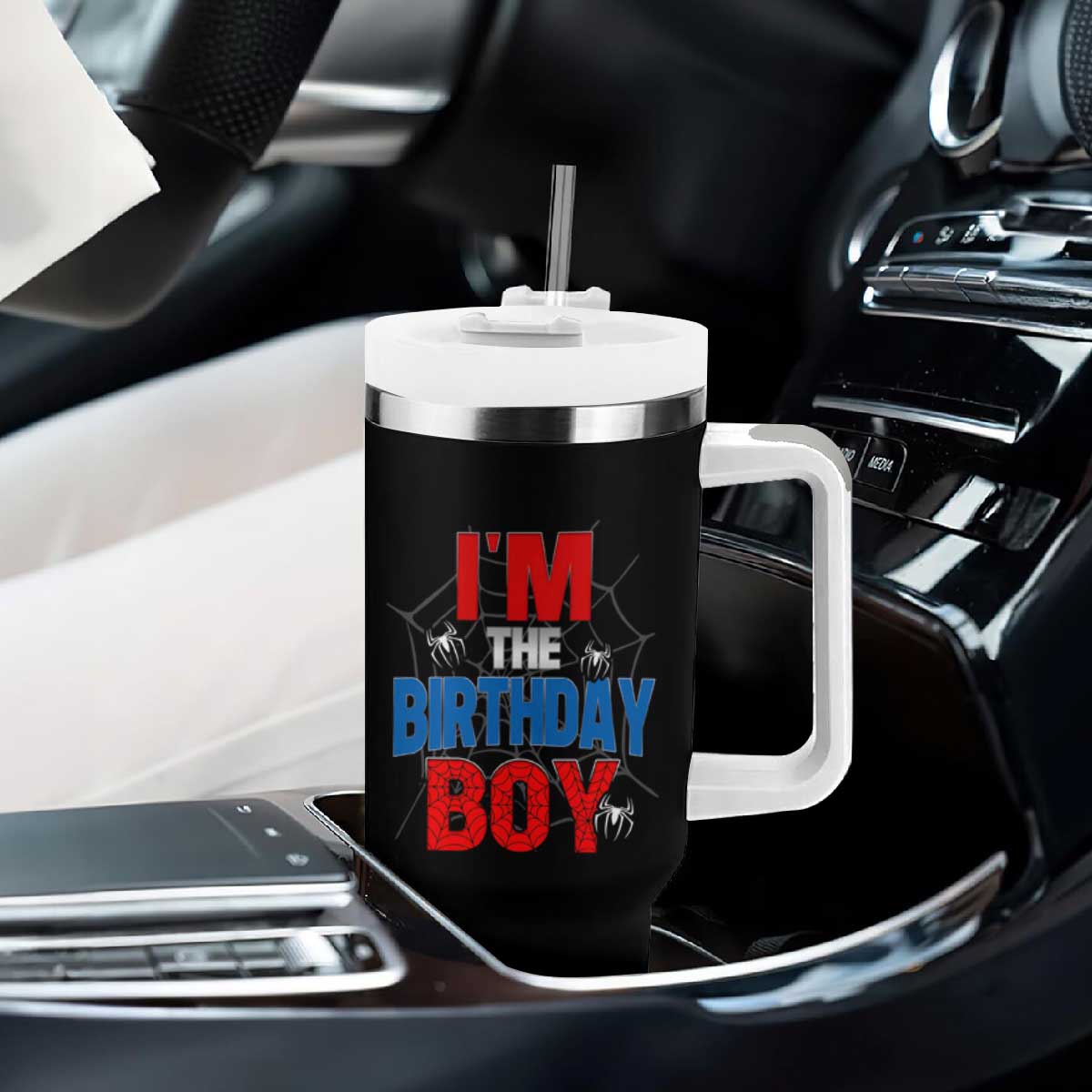 Spider Birthday Boy Tumbler With Handle Spiders Lover Bday Party TS02 Print Your Wear