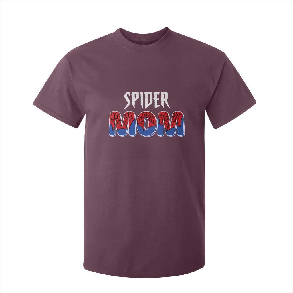 Funny Spider Mom T Shirt For Kid Son Birthday Party TS02 Maroon Print Your Wear