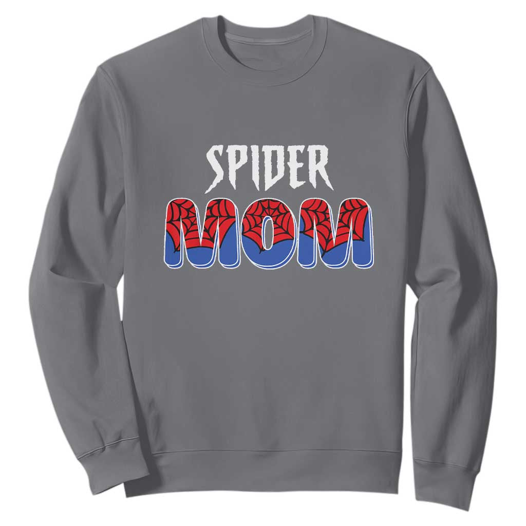 Funny Spider Mom Sweatshirt Son Birthday Party TS02 Charcoal Print Your Wear