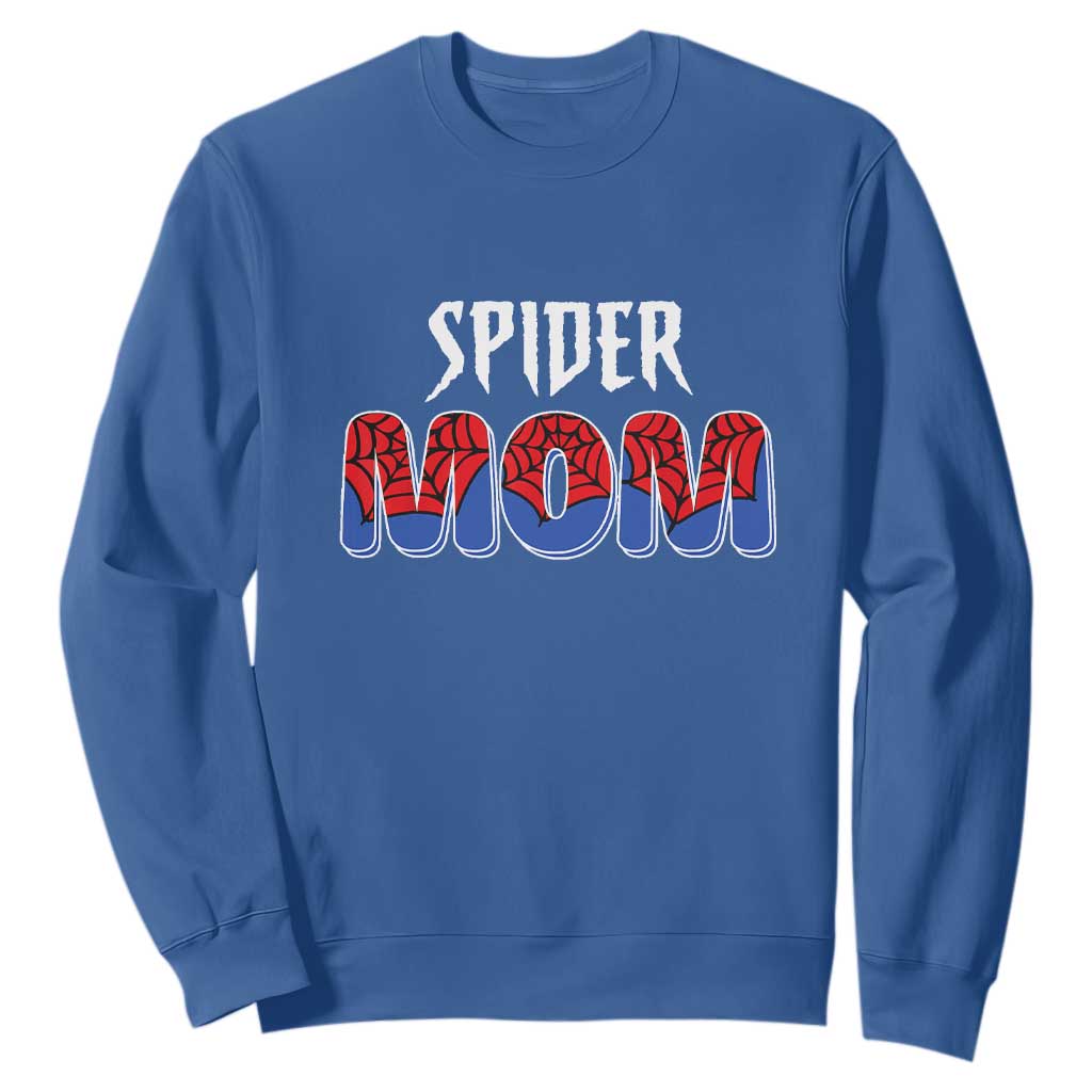 Funny Spider Mom Sweatshirt Son Birthday Party TS02 Royal Blue Print Your Wear