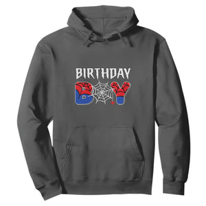 Spider Birthday Boy Hoodie Bday Spiders Party TS02 Dark Heather Print Your Wear