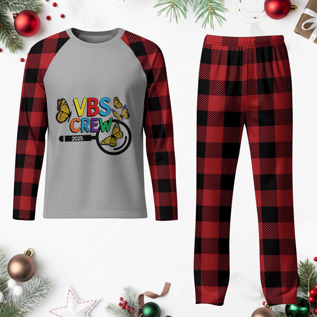 VBS 2025 Plaid Pajama Set Magnified Vacation Bible School Butterfly VBS Team TS02 Buffalo Plaid Print Your Wear