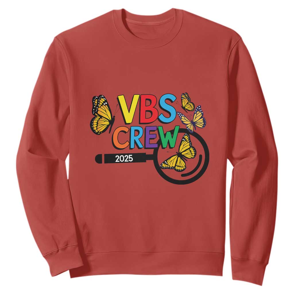 VBS 2025 Sweatshirt Magnified Vacation Bible School Butterfly VBS Team TS02 Red Print Your Wear