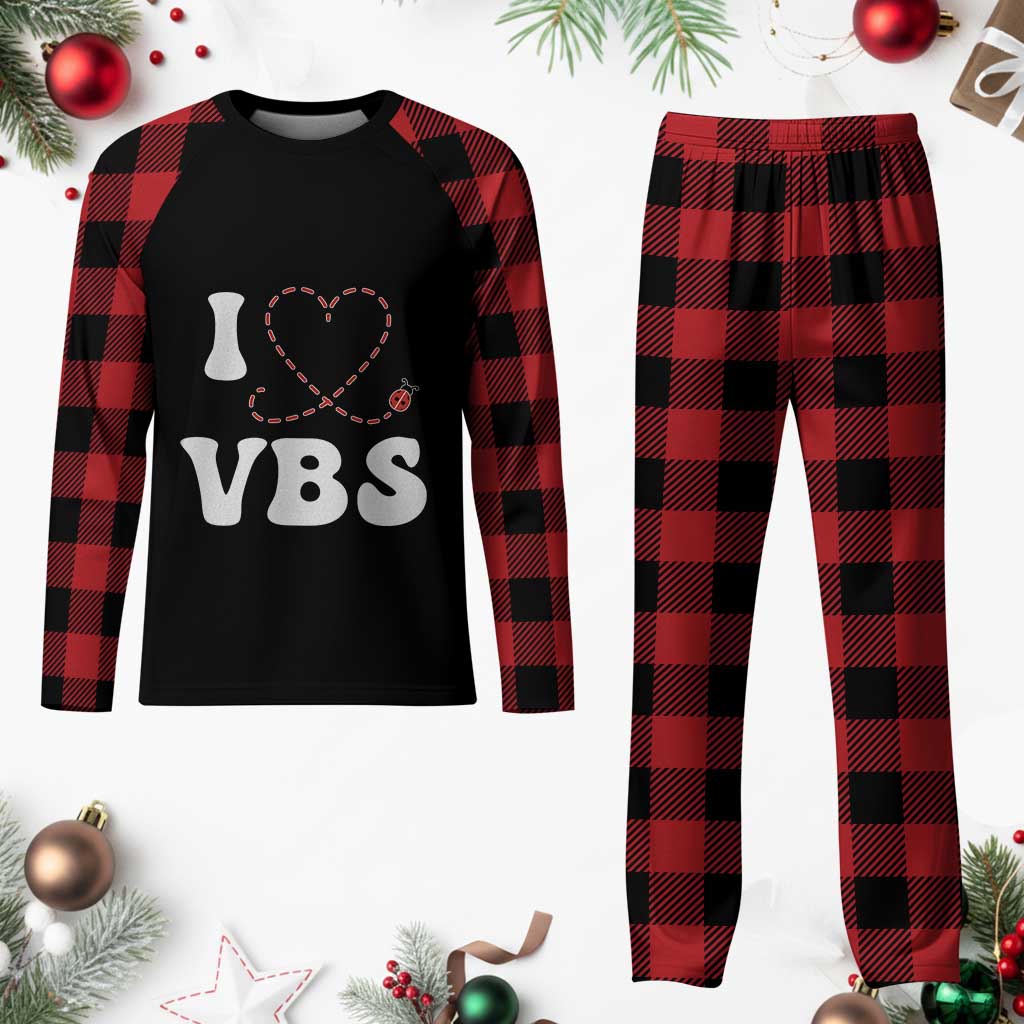 I Love VBS 2025 Plaid Pajama Set Vacation Bible School Ladybug VBS Team TS02 Buffalo Plaid Print Your Wear