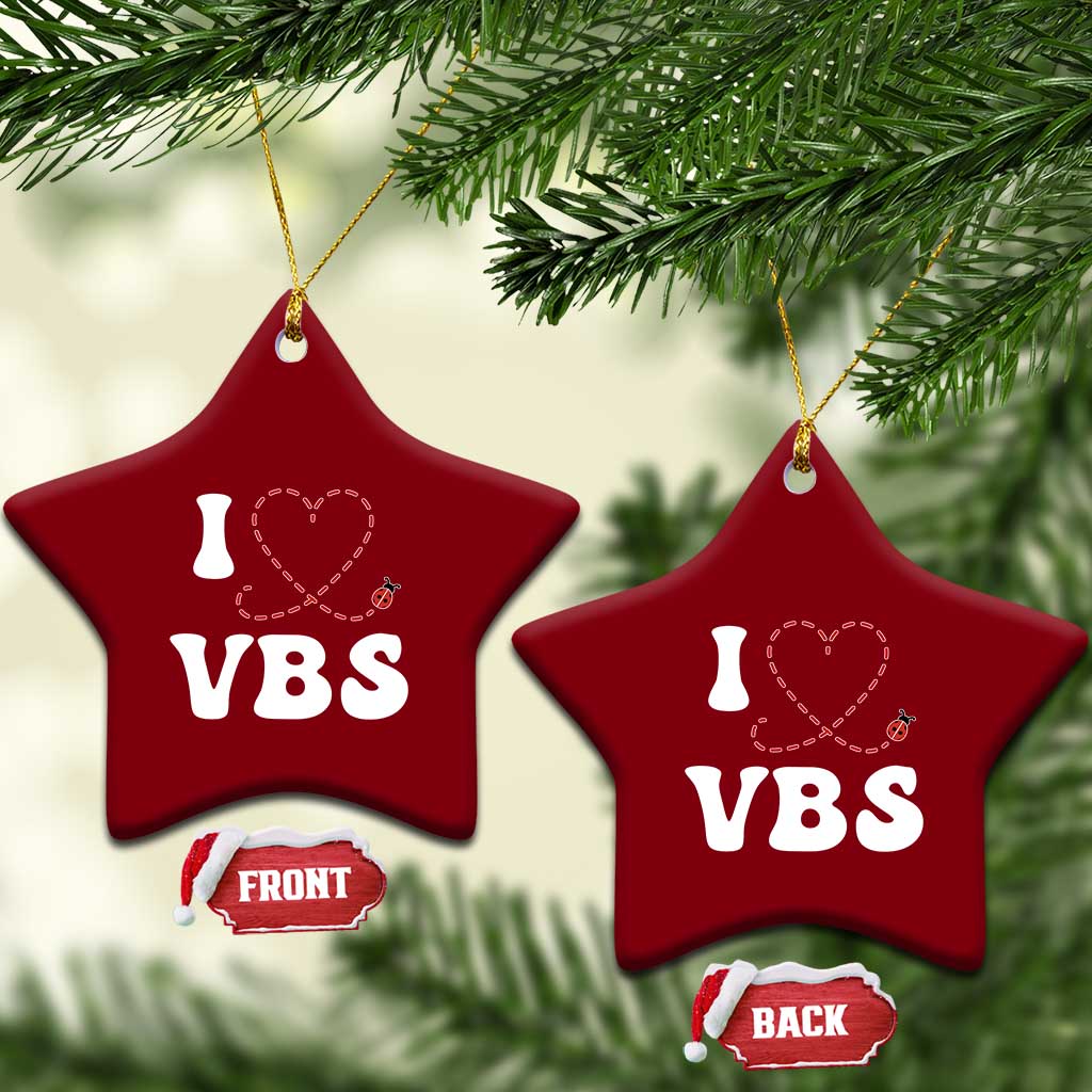 I Love VBS 2025 Ceramic Ornament Vacation Bible School Ladybug VBS Team TS02 Print Your Wear