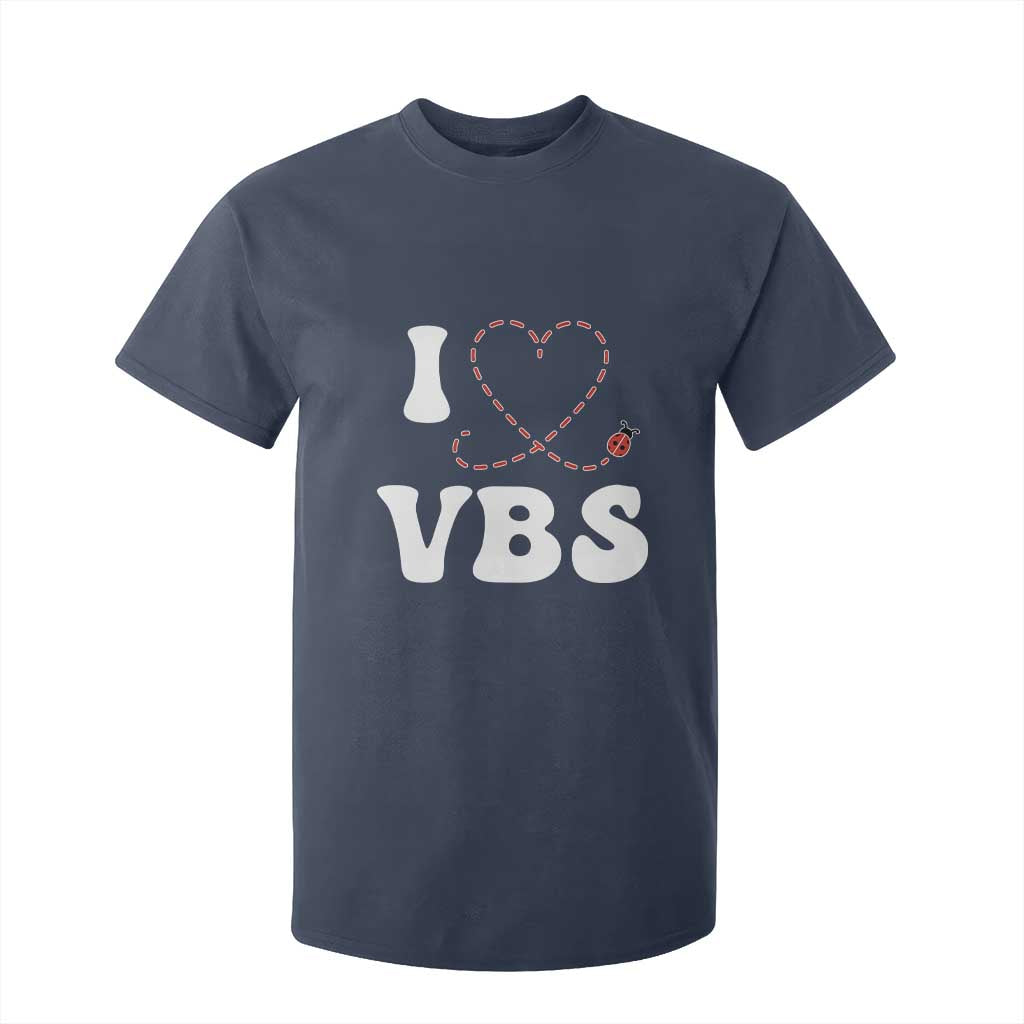 I Love VBS 2025 T Shirt For Kid Vacation Bible School Ladybug VBS Team TS02 Navy Print Your Wear