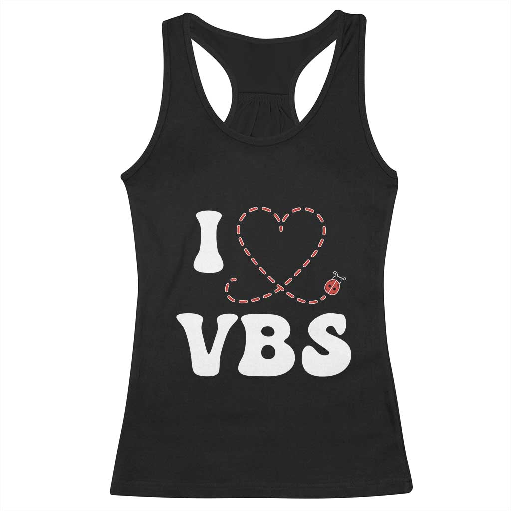 I Love VBS 2025 Racerback Tank Top Vacation Bible School Ladybug VBS Team TS02 Black Print Your Wear