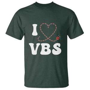 I Love VBS 2025 T Shirt Vacation Bible School Ladybug VBS Team TS02 Dark Forest Green Print Your Wear