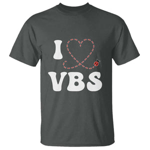 I Love VBS 2025 T Shirt Vacation Bible School Ladybug VBS Team TS02 Dark Heather Print Your Wear