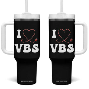 I Love VBS 2025 Tumbler With Handle Vacation Bible School Ladybug VBS Team TS02 One Size: 40 oz Black Print Your Wear