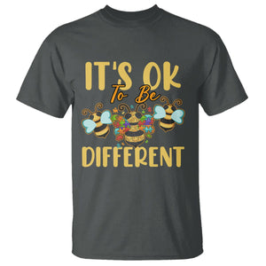 Bee Autism Awareness T Shirt It's Ok To Be Different Spectrum Puzzle Piece TS02 Dark Heather Printyourwear