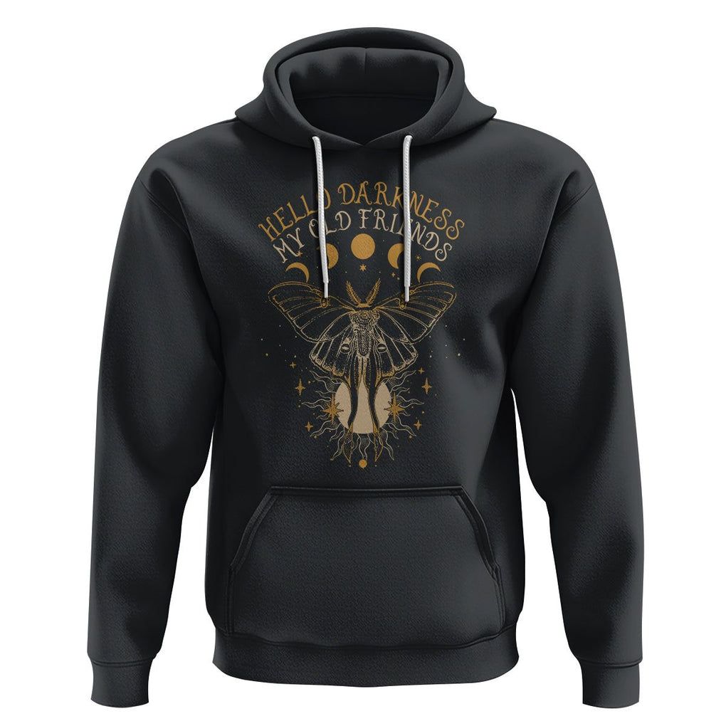 Moth Hoodie Hello Darkness My Old Friend Sound Of Silence Starry Luna Moth Actias Luna Mystic Alchemy Moth Spirit Animal Celestial Shirt for Women, Moth T-shirt, Spiritual Shirt, TS02 Black Printyourwear