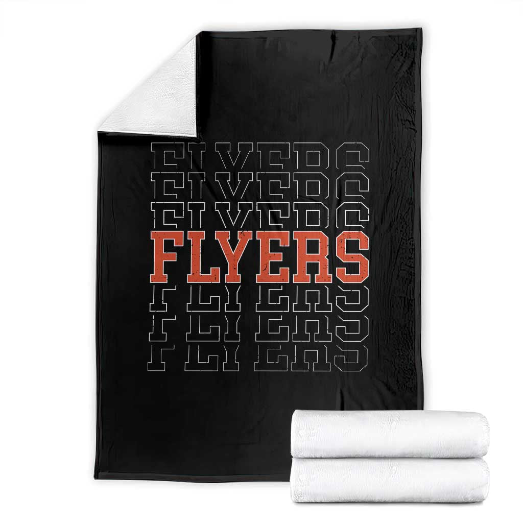 Retro Flyers Name Script Style Throw Blanket Vintage Distressed Graphic Sports Fan Pride TS02 Black Print Your Wear