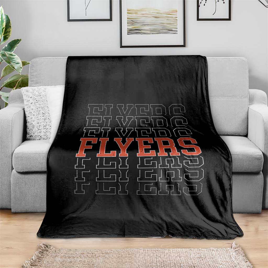 Retro Flyers Name Script Style Throw Blanket Vintage Distressed Graphic Sports Fan Pride TS02 Print Your Wear