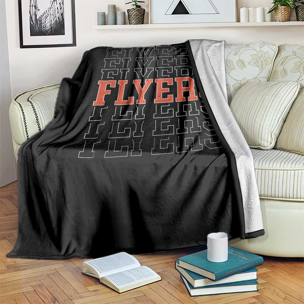Retro Flyers Name Script Style Throw Blanket Vintage Distressed Graphic Sports Fan Pride TS02 Print Your Wear