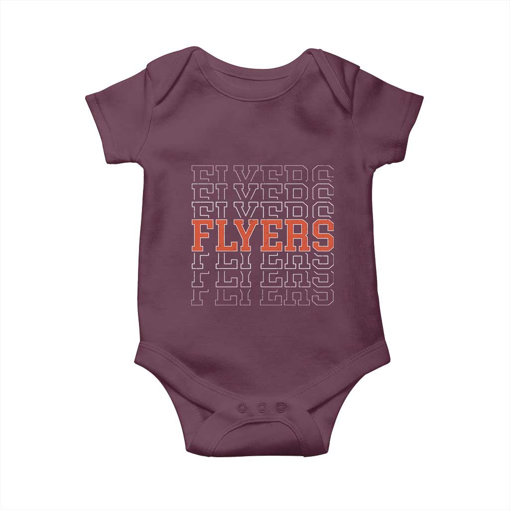 Retro Flyers Name Script Style Baby Onesie Vintage Distressed Graphic Sports Fan Pride TS02 Maroon Print Your Wear