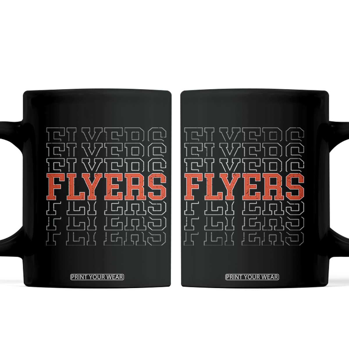 Retro Flyers Name Script Style Coffee Mug Vintage Distressed Graphic Sports Fan Pride TS02 Black Print Your Wear
