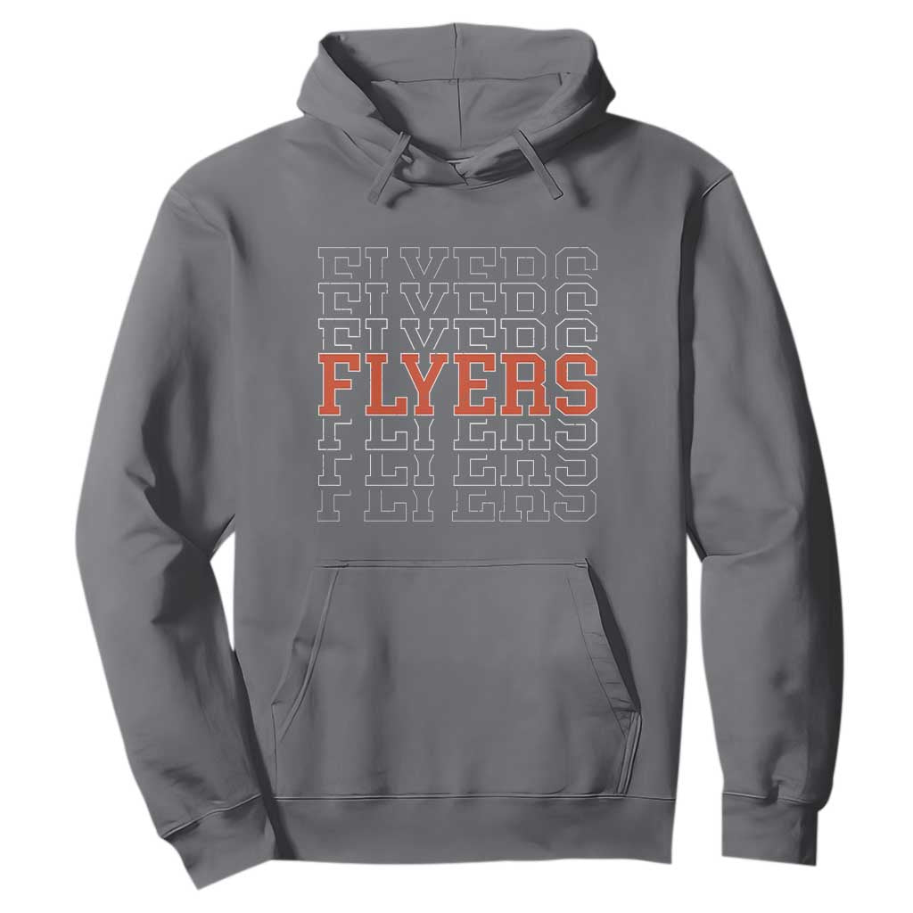 Retro Flyers Name Script Style Hoodie Vintage Distressed Graphic Sports Fan Pride TS02 Charcoal Print Your Wear
