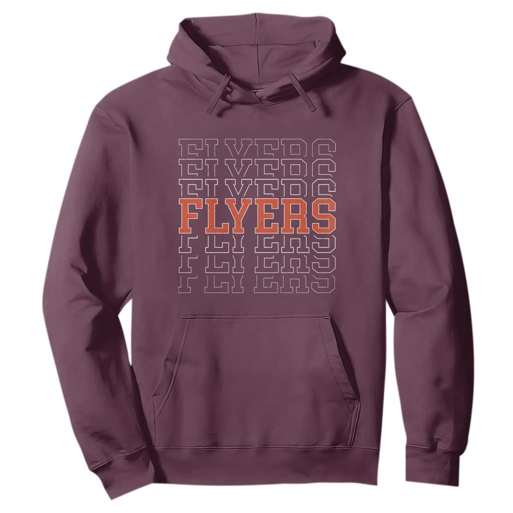 Retro Flyers Name Script Style Hoodie Vintage Distressed Graphic Sports Fan Pride TS02 Maroon Print Your Wear