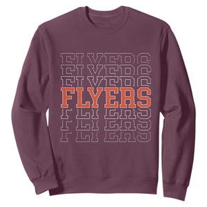 Retro Flyers Name Script Style Sweatshirt Vintage Distressed Graphic Sports Fan Pride TS02 Maroon Print Your Wear