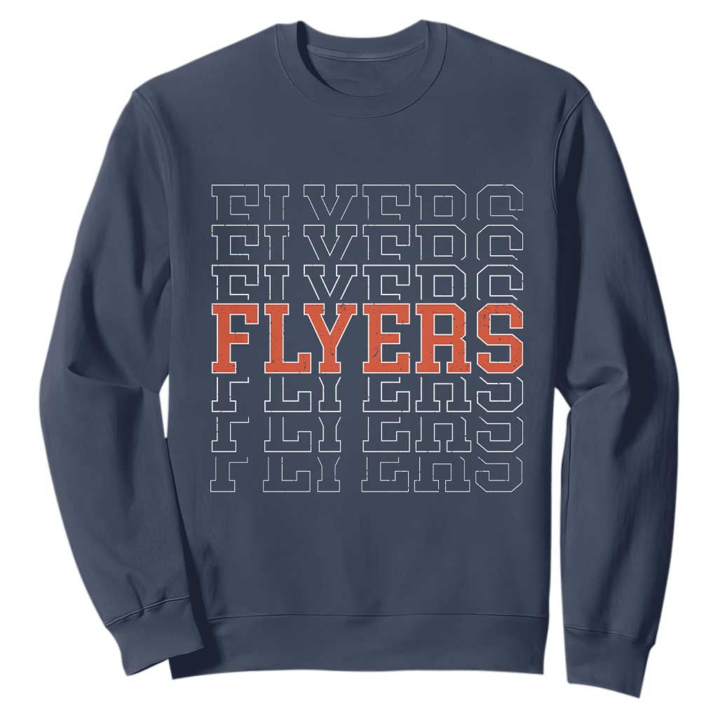 Retro Flyers Name Script Style Sweatshirt Vintage Distressed Graphic Sports Fan Pride TS02 Navy Print Your Wear