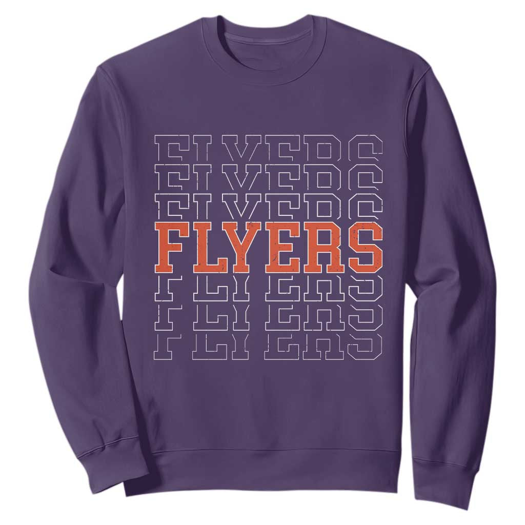 Retro Flyers Name Script Style Sweatshirt Vintage Distressed Graphic Sports Fan Pride TS02 Purple Print Your Wear