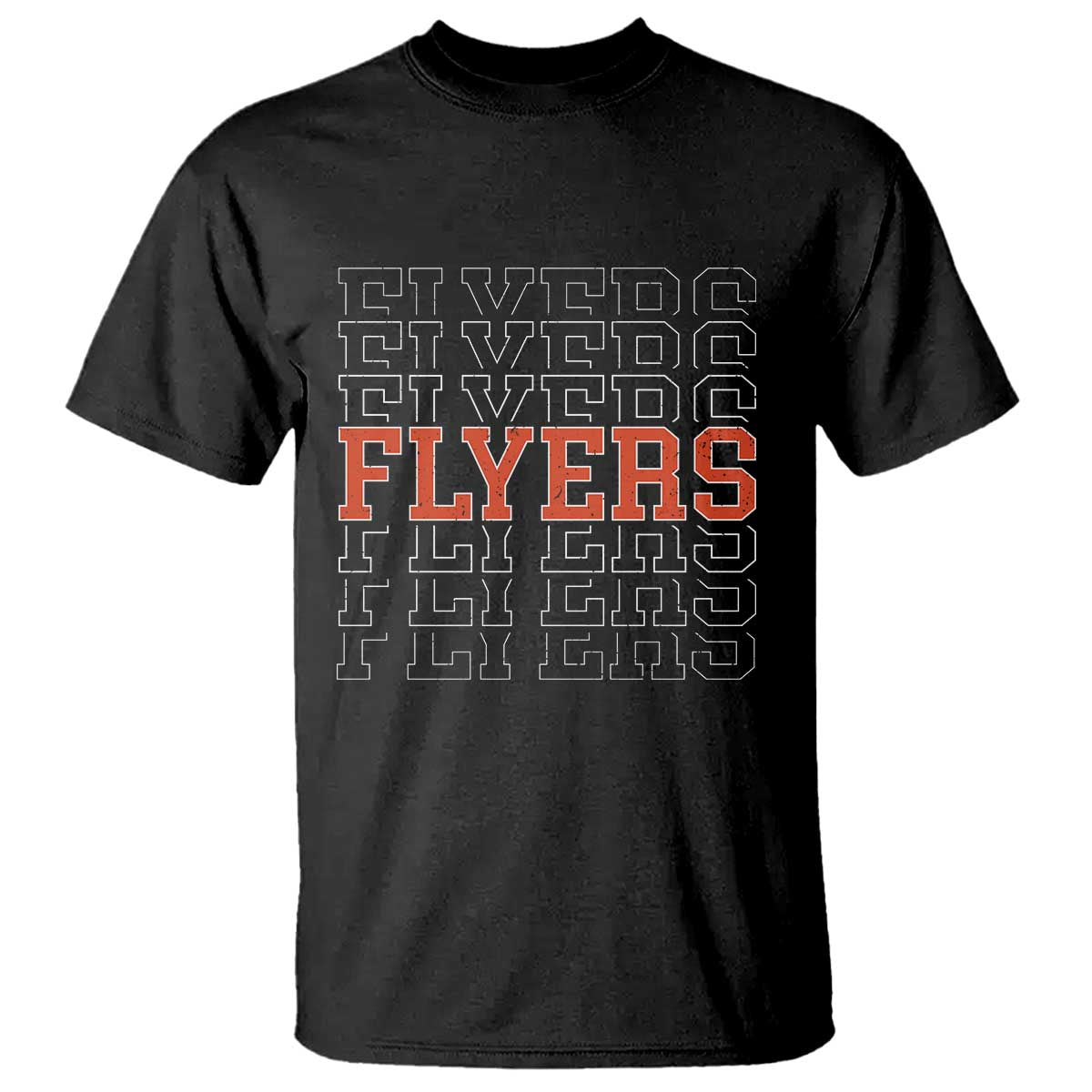 Retro Flyers Name Script Style T Shirt Vintage Distressed Graphic Sports Fan Pride TS02 Black Print Your Wear